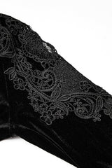 Black Long Sleeves Invisible Zipper High Waisted Hollow Stitching Women's Gothic Dress - Product - 8