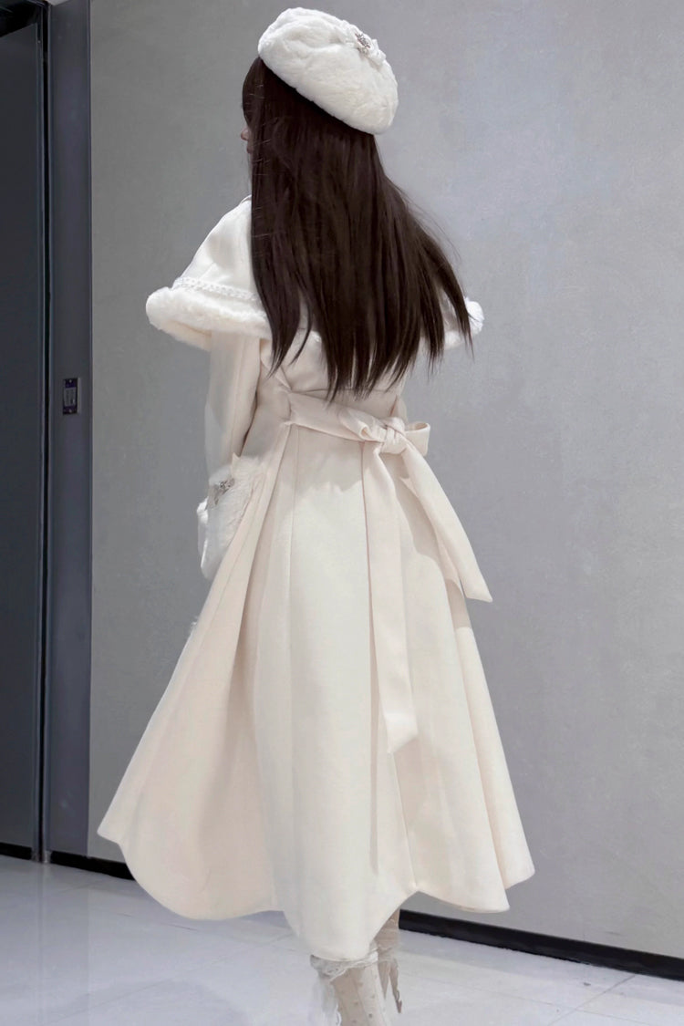 [Confession Poem] Bowknot Detachable Cape Sweet Elegant Princess Lolita Long Coat - Product - 5