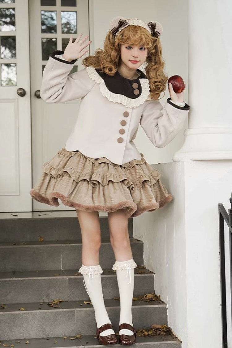 Brown Coco Diary Autumn Winter Sweet Princess Lolita Coat - Product - 4