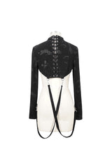 Black Bone Printed Strappy Zipper Women's Gothic Cape - Product - 11