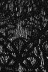 Black Long Sleeves Print Hollow Sheer Rhombus Mesh Women's Gothic Dress - Product - 5