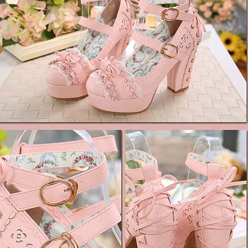 Sweet Princess Lace Bow Sweet Lolita Shoes 3 Colors - Product - 6