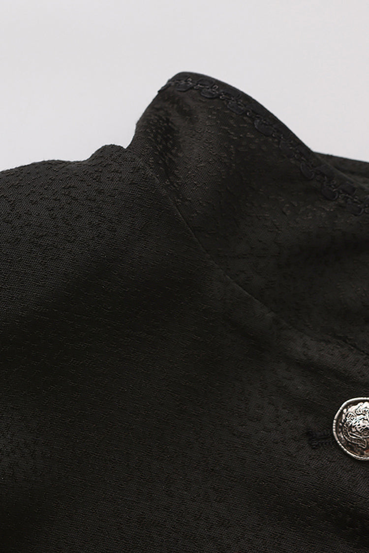 Black [Eternal Dark Portrait] Long Sleeves Vintage Elegant Prince Handsome Ouji Lolita Coat - Product - 4