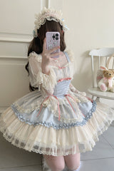 [Flower Season] Bowknot Lace Sweet Ballet Lolita Jsk Dress 4 Colors - Product - 18