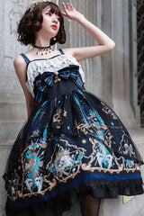 Black God's Salvation Square Collar Lace Ruffled Gothic Lolita JSK Dress - Product - 5