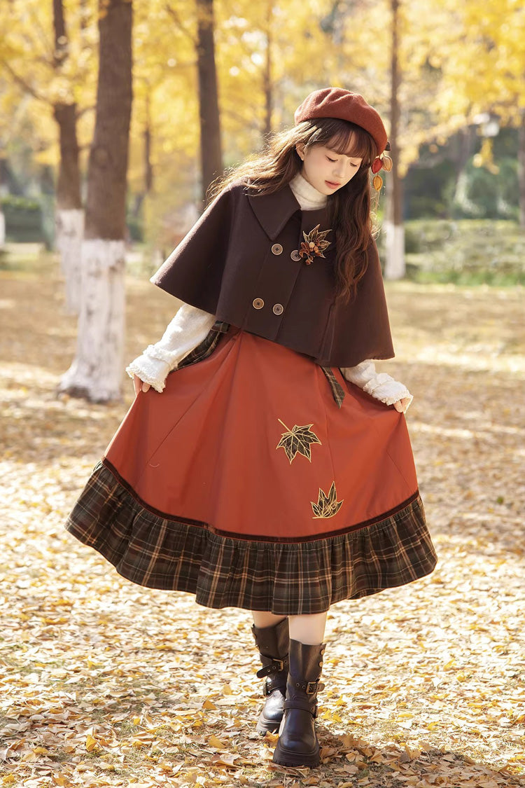 [Autumn Chronicles] Sleeveless Printed Ruffled Embroidered Spliced Slim Sweet Lolita Jsk Dress - Product - 14