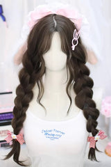 Hazelnut Ash Brown Center Part Fluffy Soft Wavy Sweet Lolita Long Wig - Product - 2