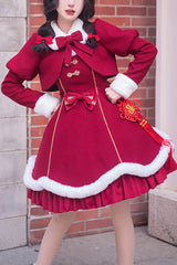 Red Bowknot Lantern Festival And New Year Sweet Lolita JSK Dress - Red - 1