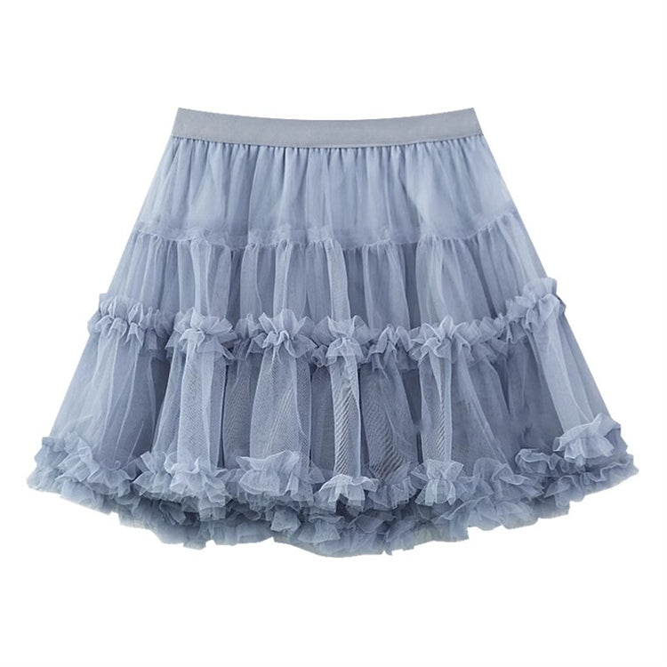 Sweet High Waisted Ruffle Princess Lolita Petticoat 7 Colors - Blue - 5