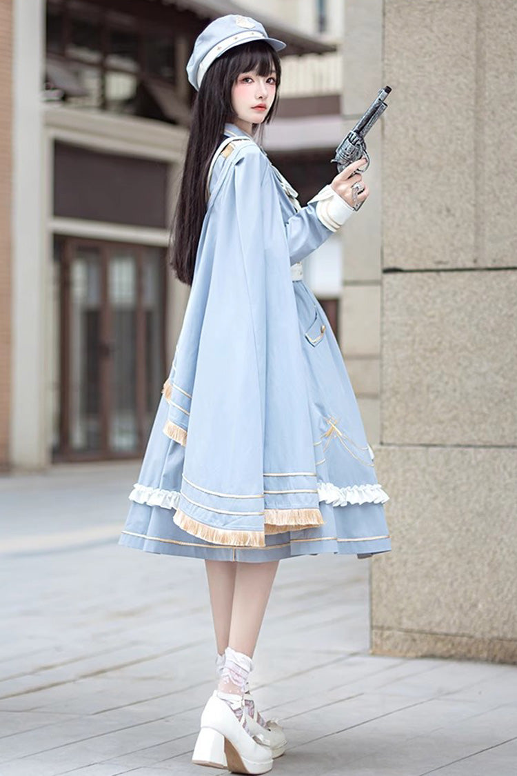 Blue Star Ocean Fantasy Cardigan Bowknot Sweet Military Elegant Lolita Dress - Product - 8