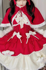 Lovely Multi-layer Bowknot Autumn and Winter Sweet Princess Lolita Jsk Dress 3 Colors - Wine - 10