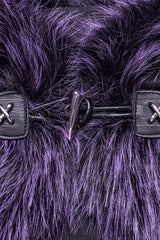 Violet Stand Collar Sleeveless Gradient Faux Fur Women's Gothic Cape - Product - 5