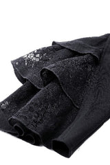 Black Lace Stand Collar Multi-Layered Ruffled Long Flared Sleeves Women's Gothic Blouse - Product - 16