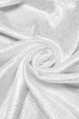 White Stand Collar Long Puff Sleeves Jacquard Ruffle Embroidery Men's Gothic Blouse - Product - 8