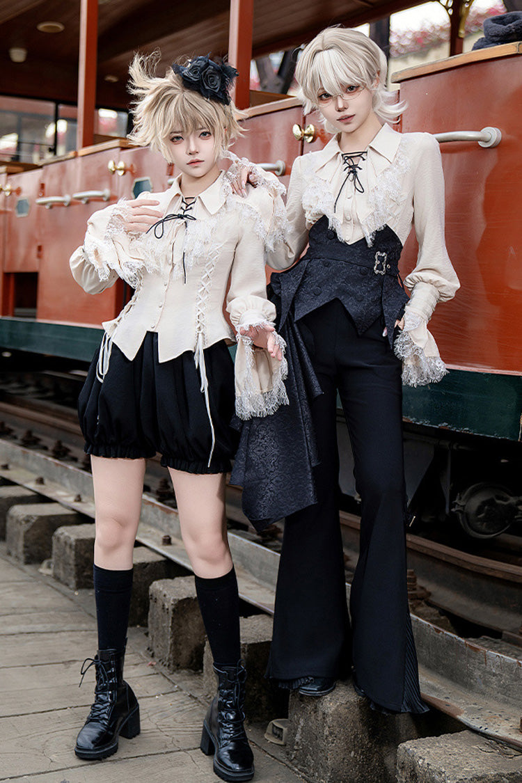 Black [Gold Hunter] Long Sleeves Pirate Style Gothic Long Pants - Product - 7