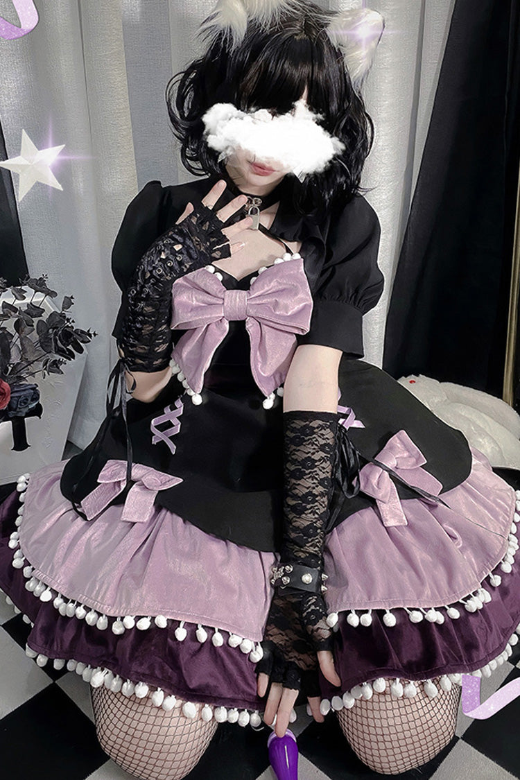 Multicolor Confession Function Series Bowknot Woolen Sweet Lolita JSK Dress 5 Colors - Product - 4
