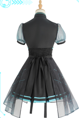 Black Sense Of Technology Butterfly Ember High Waisted Gothic Lolita JSK Dress Full Set - Product - 10