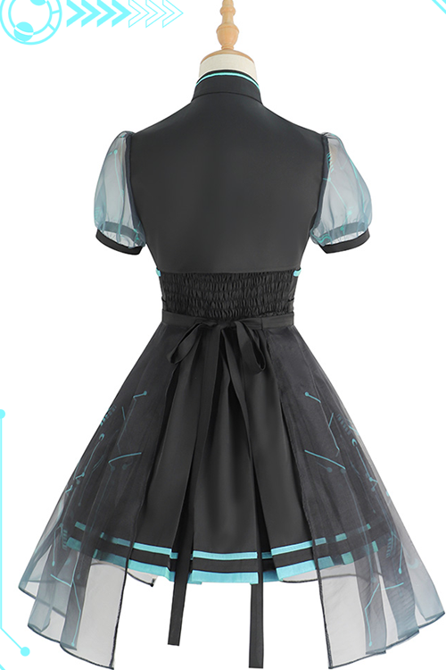 Black Sense Of Technology Butterfly Ember High Waisted Gothic Lolita JSK Dress Full Set - Product - 10