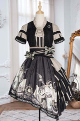 Pirate Boat Series OP Retro Irregular Big Hem Punk Lolita Short Sleeve Dress - Product - 1