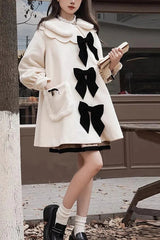 Ivory Petal Collar Long Sleeves Autumn Winter Sweet Princess Lolita Coat - Ivory - 1