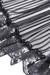 Black Women's Gothic Princess Multi-Layered Ruffled Lace High-Low Skirt - Product - 18