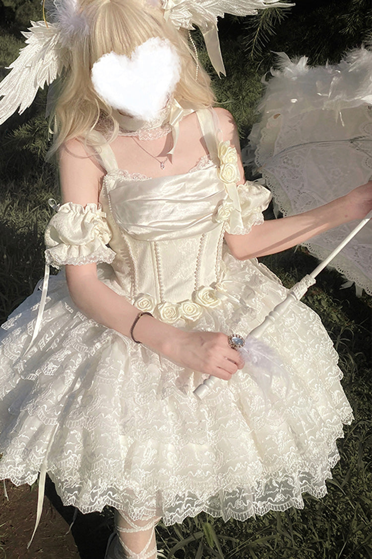 Ivory Angel Sweetheart Multi-Layered Lace Sweet Princess Ballet Lolita Dress - Product - 5