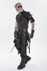 Black Lace-Up Slim Asymmetric Buckled Eyelet Men's Punk Cool Accessory Body Harness - Product - 3
