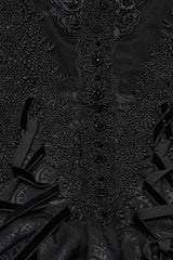 Black Off Shoulder Ruffle Sheer Women's Gothic High/low Prom Dress - Product - 8