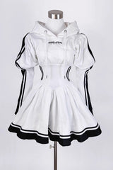 Japanese Long Sleeves Ruffle Bowknot Punk Jirai Kei Sweater Dress 3 Colors - White - 4