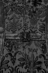 Black V Collar Long Sleeves Floral Embroidery Men's Gothic Vest - Product - 8