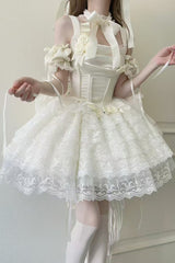 Ivory Angel Sweetheart Multi-Layered Lace Sweet Princess Ballet Lolita Dress - Product - 3