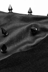 Black Stand Collar Asymmetric Rivet Buckle Men's Punk Faux Leather Harness - Product - 9