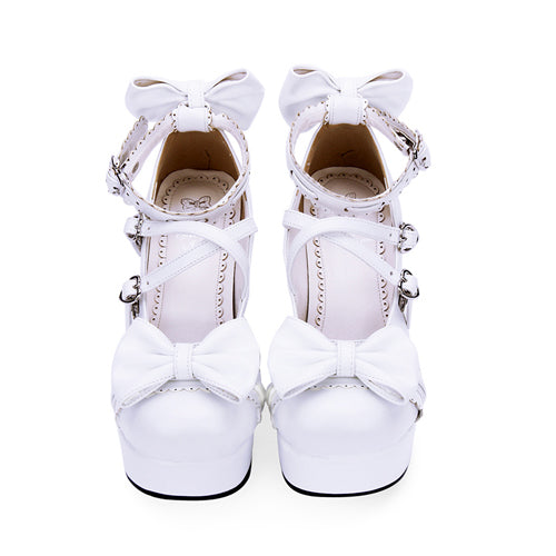 Bowknot Round-toe Sweet Lolita High Heel Shoes - Product - 7