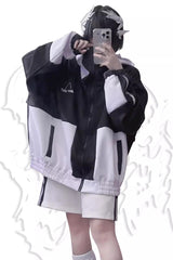 Lovely Long Sleeves Print Jirai Kei Sports Coat 2 Colors - Black - 1