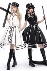 [Judgement Knight] Long Sleeves Print Bowknot Gothic Lolita Skirt Set 2 Colors - Product - 3