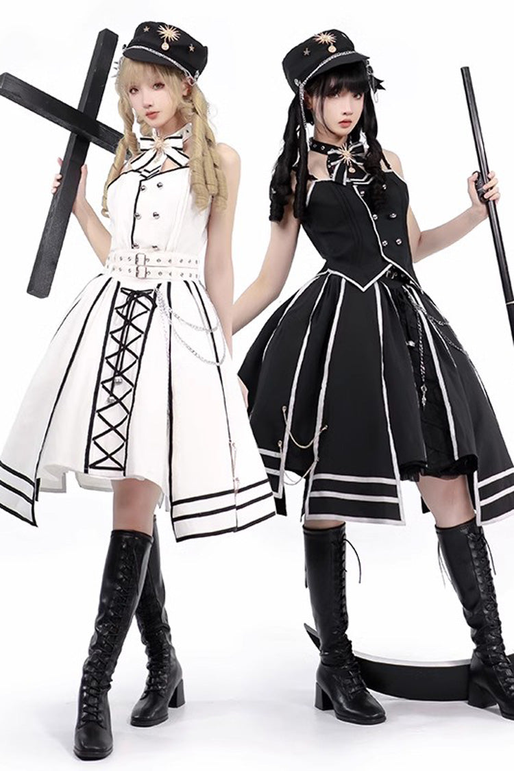 [Judgement Knight] Long Sleeves Print Bowknot Gothic Lolita Skirt Set 2 Colors - Product - 3
