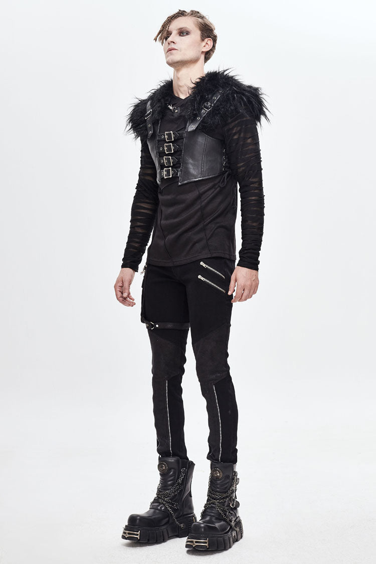 Black Lace-Up Mens Steampunk Vest - Product - 6