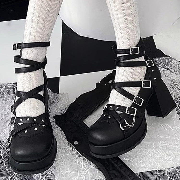 Gothic Punk Judgment Angel Patent Leather Lolita High Heels 2 Colors - Product - 9