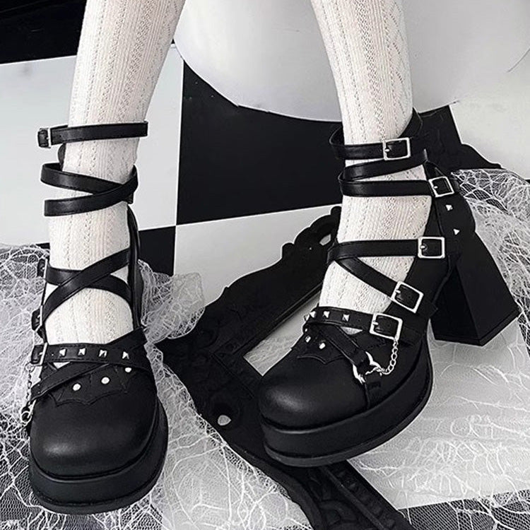 Gothic Punk Judgment Angel Patent Leather Lolita High Heels 2 Colors - Product - 9