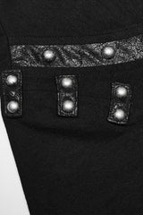 Black Short Sleeves Asymmetric Mens Daily Steampunk T-Shirt - Product - 7