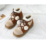 Brown Suede Sweet Lolita Short Martin Boots - Product - 2
