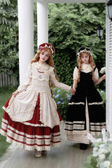 Black [Lily] Multi-Layered Ruffle Lace Classic Elegant Lolita Jsk Dress - Product - 14