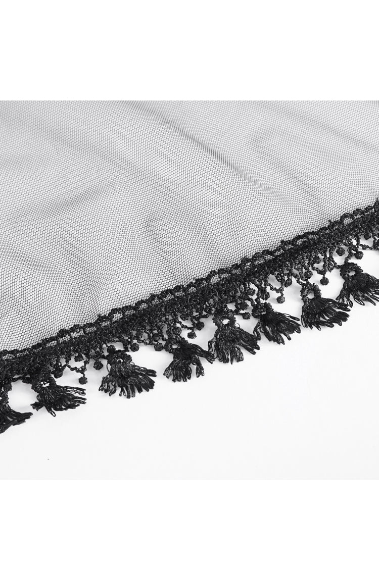Black Multi-layer Stitching Lace Womens Gothic Skirt - Product - 12