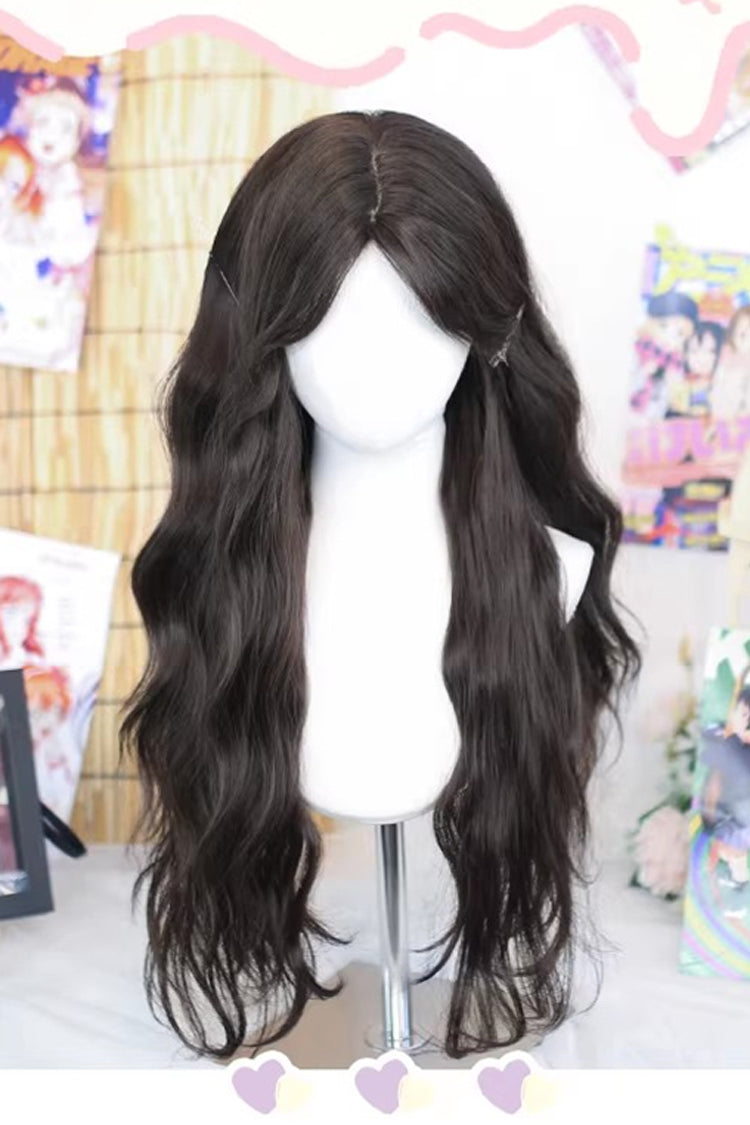 Black Daily Middle-Parted Natural Long Curly Sweet Lolita Wig - Product - 2