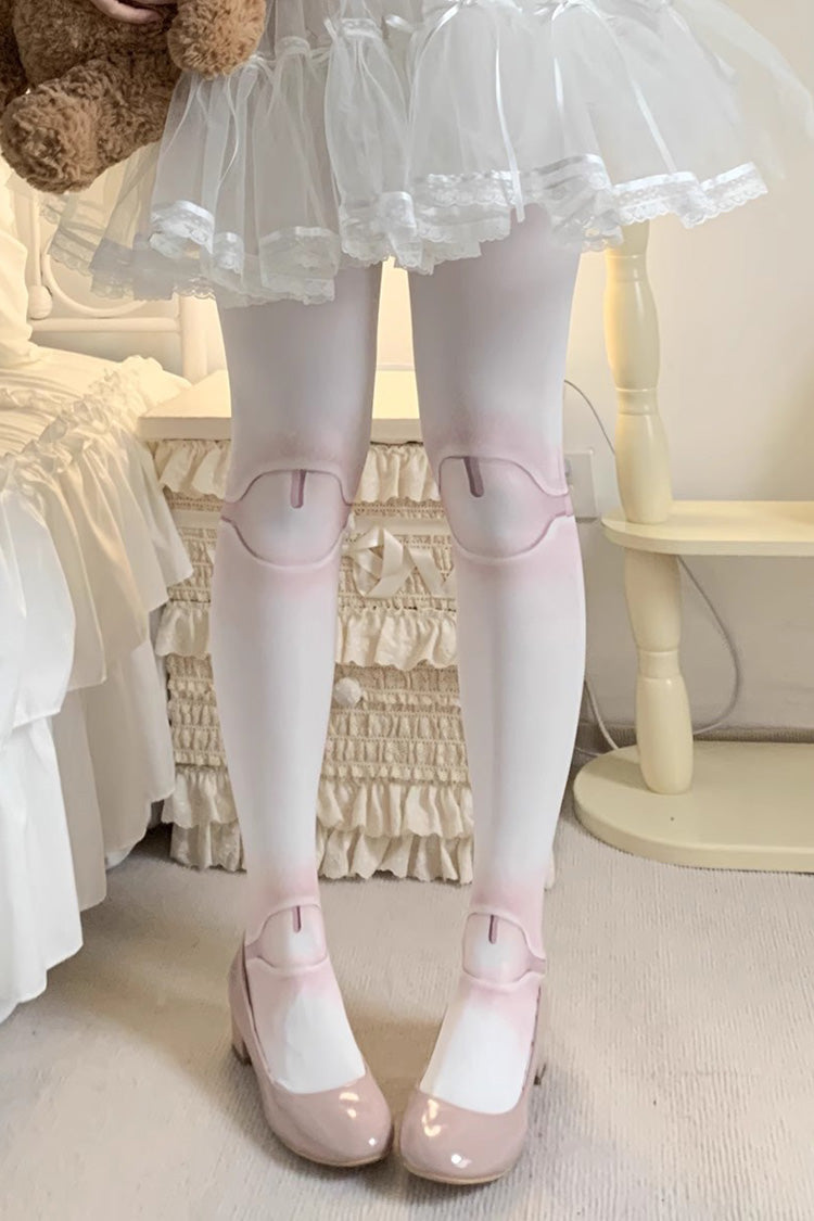 Nude Pinky Doll Tights Print Sweet Lolita Tights 3 Versions - Pink(Version1) - 1