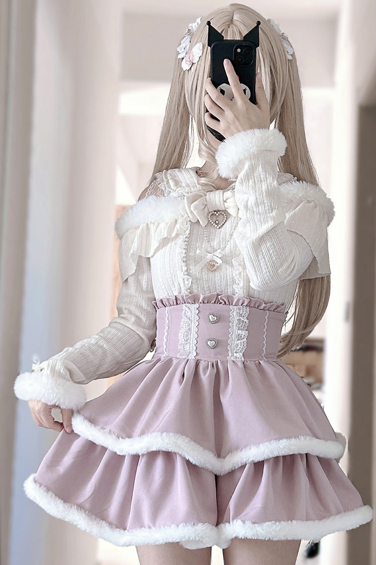 Pink Double-Layered Ruffle Lace Jirai Kei Japanese Skirt - Product - 2
