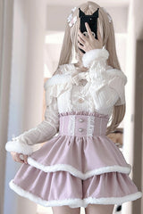 Pink Double-Layered Ruffle Lace Jirai Kei Japanese Skirt - Product - 2
