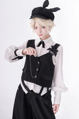 White Long Sleeves Secret Morning Paper Ouji Fashion Lolita Blouse - Product - 5