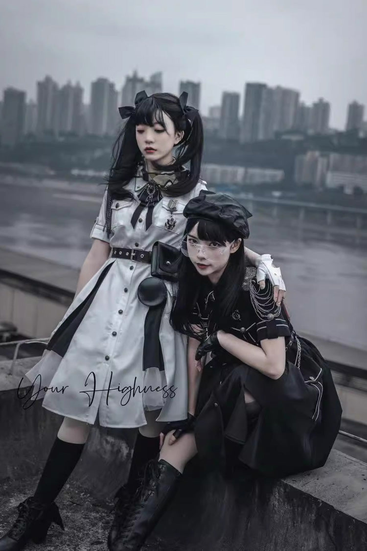 Evil Python 2.0 Short Sleeves Gothic Military Handsome Lolita Dress 3 Colors - Product - 7