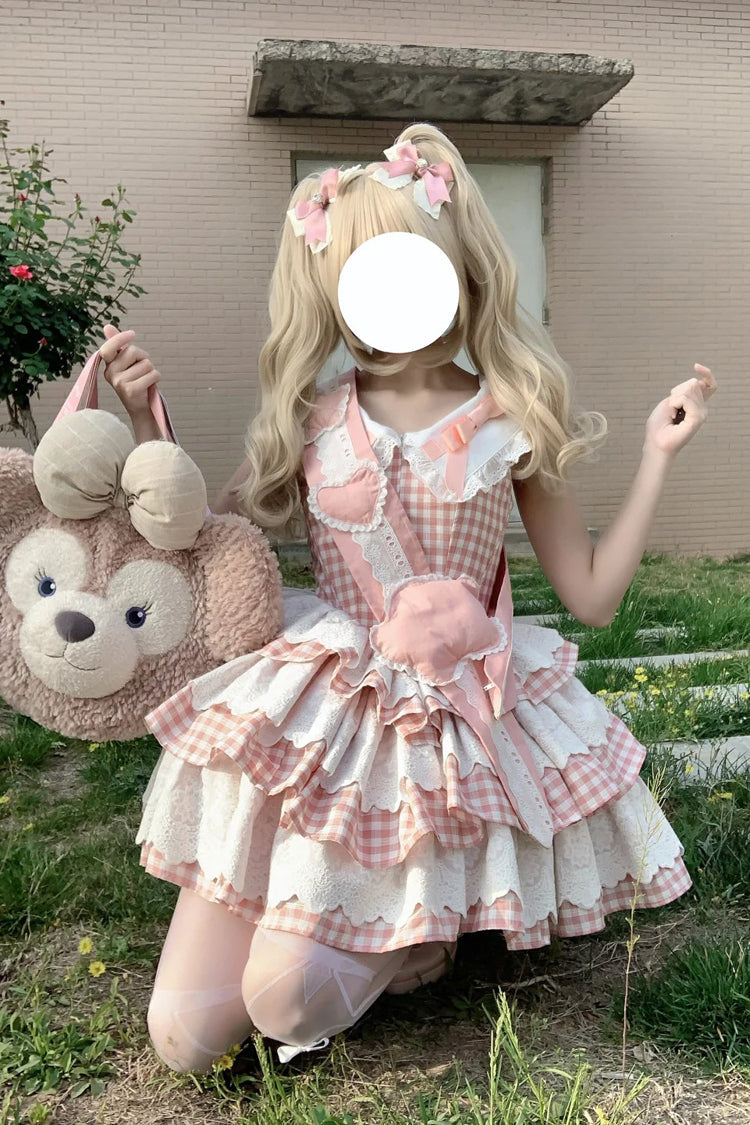 Pink [Star Grant Angel] Triple-Layered Print Ruffle Sweet Lolita Dress - Product - 9